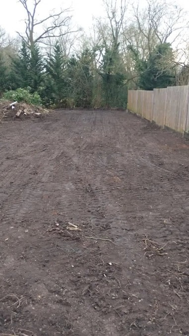Cleared and levelled garden site ready for landscaping in Essex